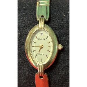 Elgin Womens Watch EX106-009 Gold Tone Needs Batteries Japan Movement